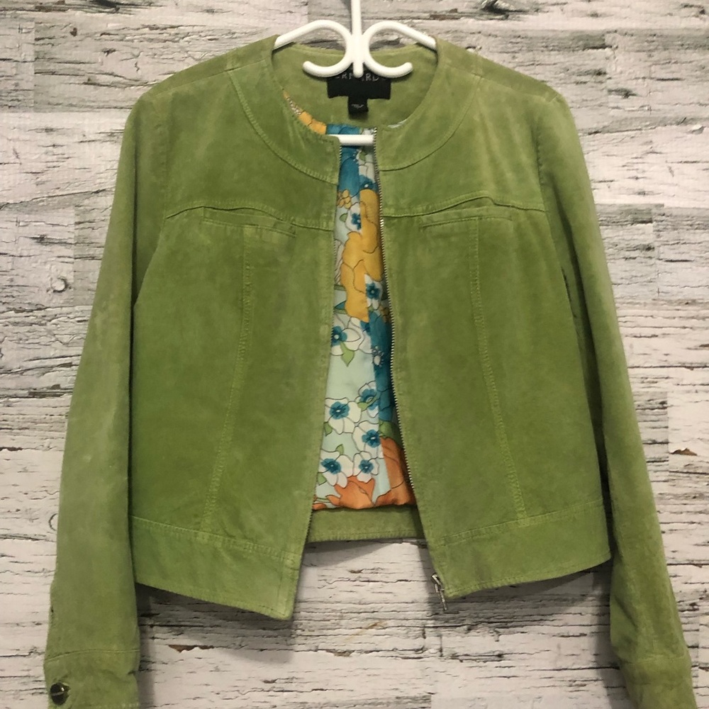 ⭐️ Host Pick ⭐️ light green suede jacket size: large